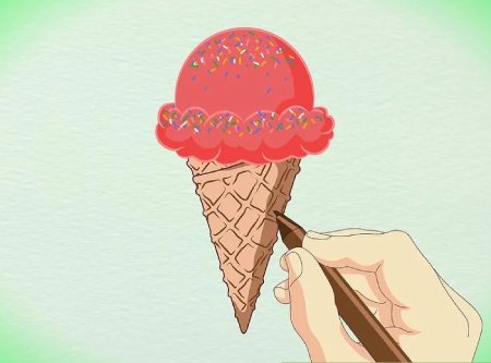 نقاشی بستنی,آموزش نقاشی بستنی,نقاشی از بستنی