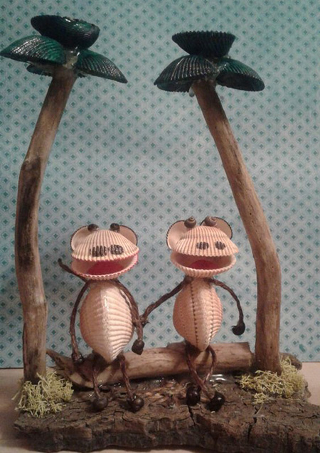 کاردستی با صدف دریایی کاردستی با صدف,کاردستی با صدف و گوش ماهی,ساخت کاردستی با صدف