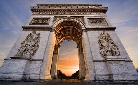 ساخت طاق پیروزی پاریس به سبک نئوکلاسیک طاق پیروزی پاریس, طاق پیروزی, مسیر دسترسی به طاق پیروزی پاریس