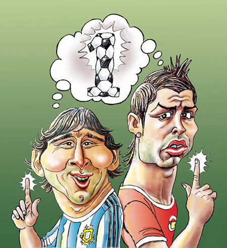 کاریکاتور لیونل مسی و رونالدو, تصاویر کاریکاتور لیونل مسی و رونالدو, جدیدترین کاریکاتورهای مسی و رونالدو