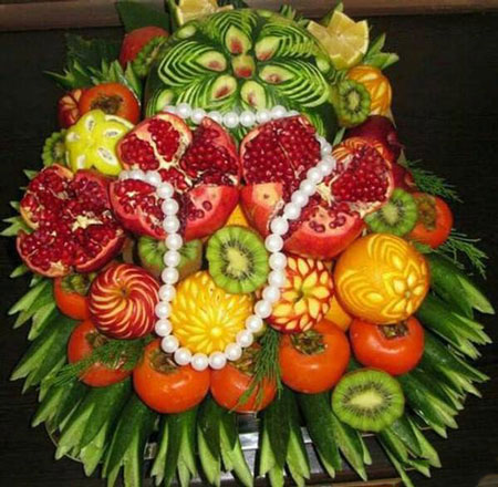 تزیین ظرف میوه, تزیین ظرف میوه برای میهمانی,ایده های میوه آرایی و تزیین ظرف میوه برای مهمانی