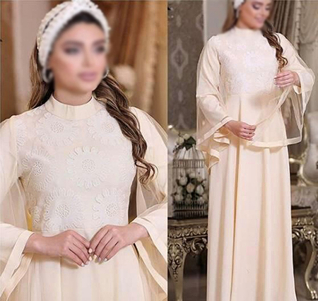 لباس فرمالیته عروس پوشیده رنگی, لباس عروس فرمالیته