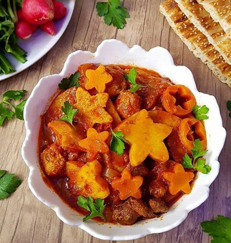 تاس کباب بادمجان و به,طرز پخت تاس کباب بادمجان و به