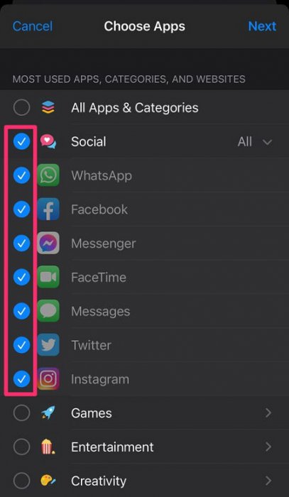 قفل گذاری برنامه های آیفون, نحوه قفل موقت برنامه ها در آیفون با استفاده از Screen Time, قفل موقت برنامه ها در آیفون