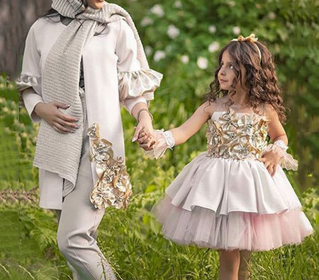 شیک ترین ست های مادر و دختر,مانتو ست مادر دختری