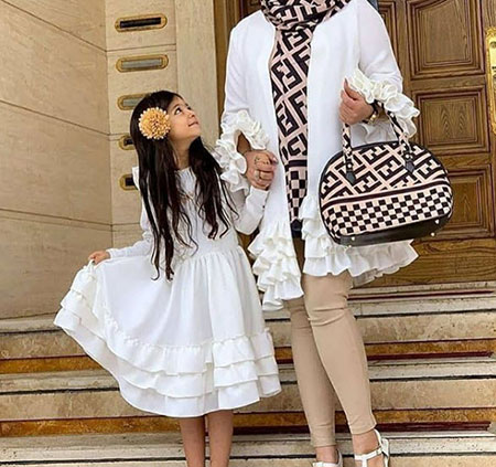 ست مانتو و پیراهن مادر و دختر,مدل های مانتو ست مادر دختری