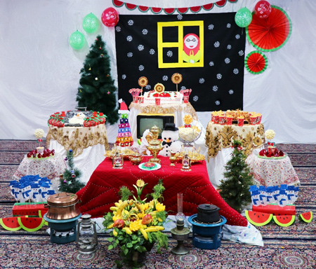 تزیینات خانه برای شب یلدا,تزیین دیوار کلاس برای شب یلدا