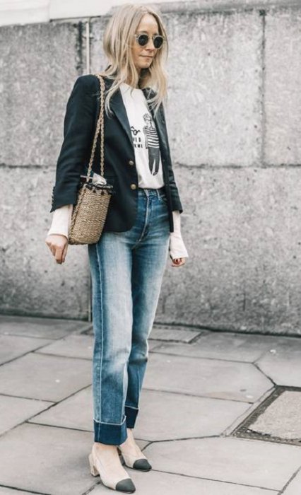 استایل رسمی با شلوار مام فیت عکس شلوار مام فیت, روش تا زدن شلوار مام فیت, استایل رسمی با شلوار مام فیت