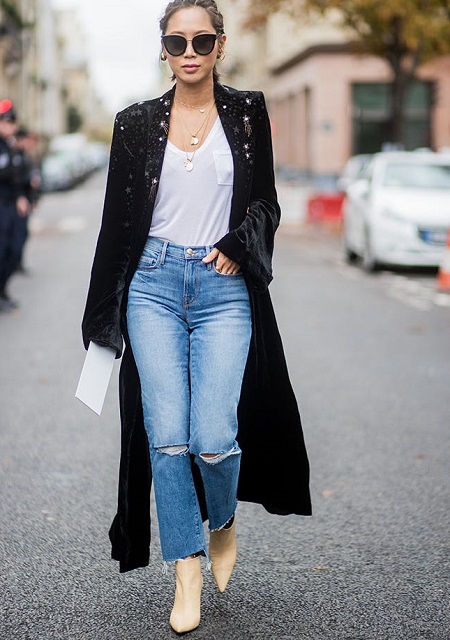 ست شلوار مام فیت با کفش پاشنه دار تیپ با شلوار مام فیت, الگوی شلوار مام فیت, نحوه ست کردن شلوار مام فیت