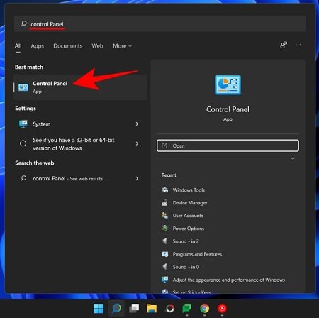 ترفندهای ویندوز 11, نحوه بازکردن کنترل پنل در ویندوز 11, کنترل پنل در ویندوز 11