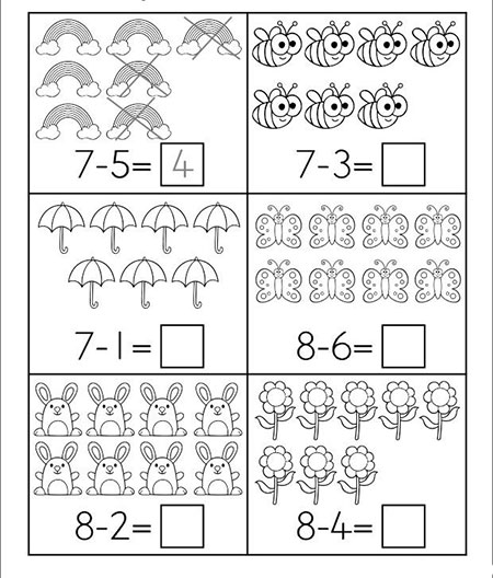 جمع و تفریق کلاس اول با شکل, تمرین جمع و تفریق, کاربرگ های جمع و تفریق پیش دبستانی