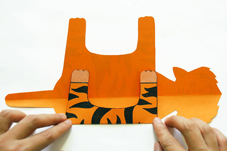 کاردستی ببر کاغذی, ساخت ببر سه بعدی, ساخت ببر سه بعدی ساده