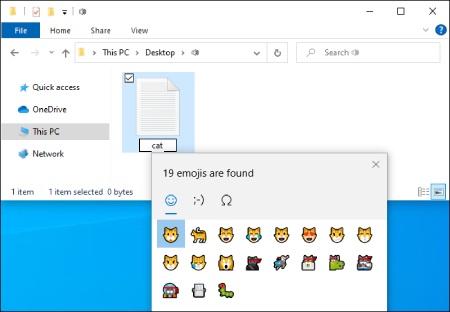 نحوه برخورد با ایموجی ها در Windows PowerShell و Command Prompt, پشتیبانی از نام فایل های ایموجی, استفاده از ایموجی برای نام فایل
