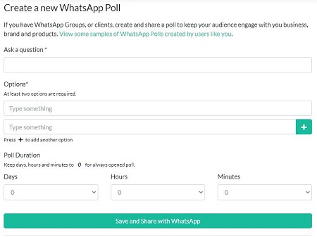 سایت ساخت نظرسنجی در واتساپ, نظرسنجی در واتساپ بدون برنامه, درست كردن نظرسنجي در واتساپ