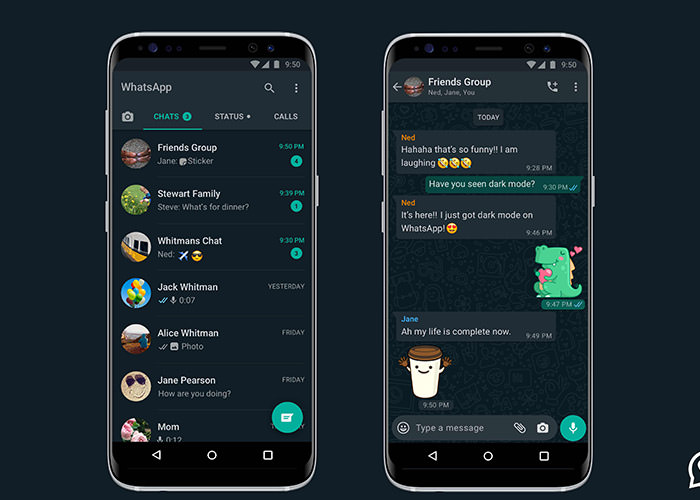 حالت تاریک واتساپ / WhatsApp Dark Mode