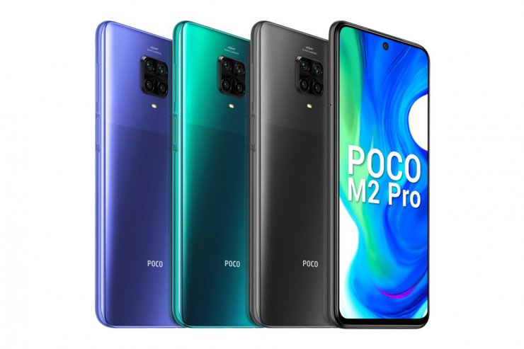 پوکو ام 2 پرو / Poco M2 Pro در سه رنگ از نیم رخ پنل پشتی و جلو