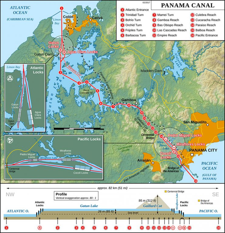 موقعیت جغرافیایی کانال پاناما / Panama Canal