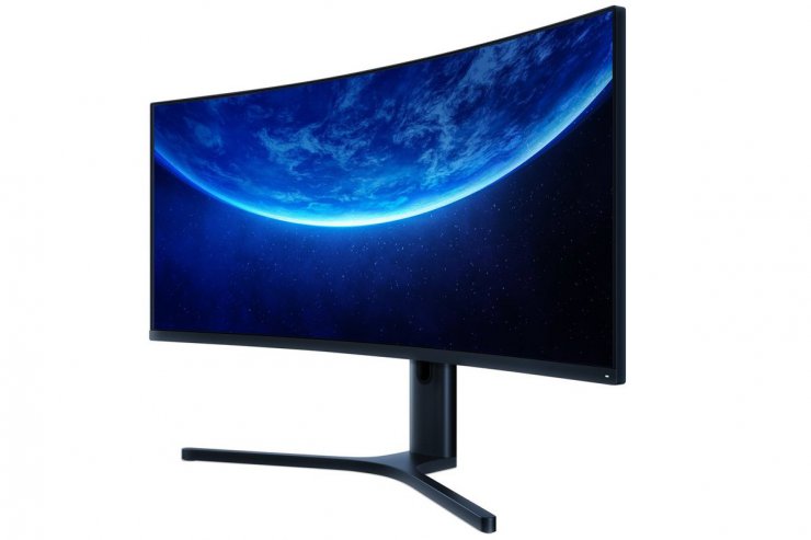 شیائومی Mi Curved Gaming Monitor از نمای سه رخ والپیپر کره زمین