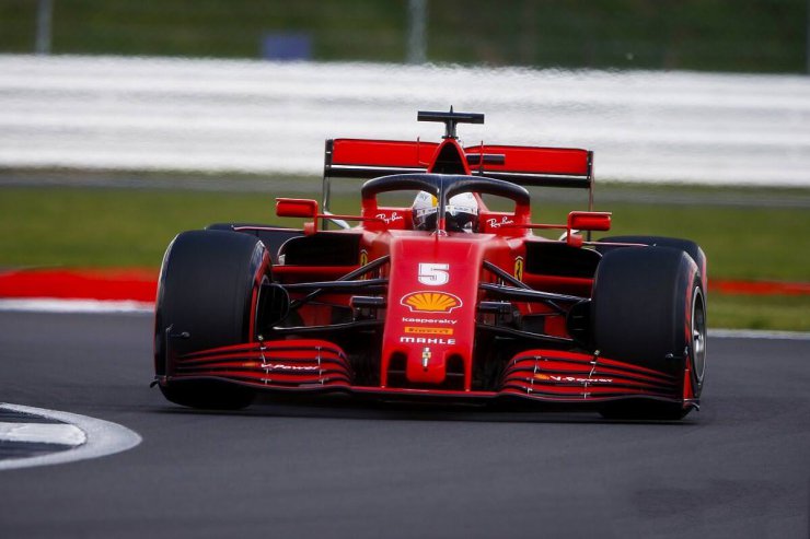 خودروی فرمول یک / formula 1 سباستین فتل از تیم فراری / ferrari در گرندپری بریتانیا 2020