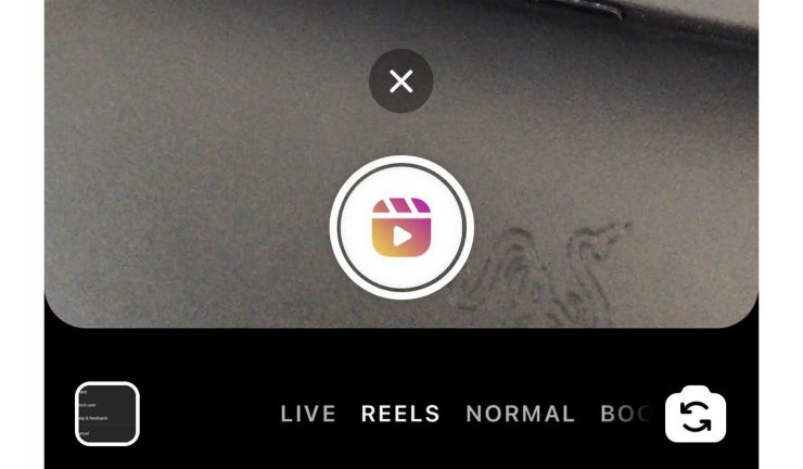 نمای نزدیک قابلیت اینستاگرام ریلز / Instagram Reels در دوربین