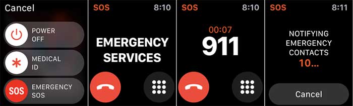 تماس با اورژانس در اپل واچ