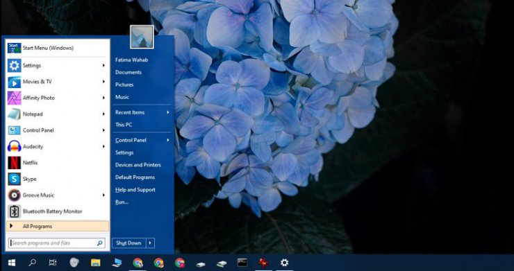 تغییر تم ظاهری منوی استارت در ویندوز ۱۰