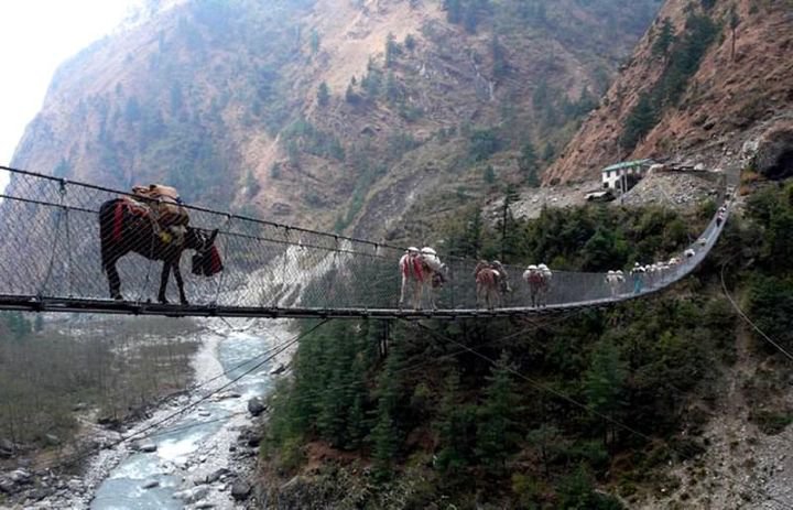 پل معلق گاسا در نپال - ترسناک ترین پل های جهان