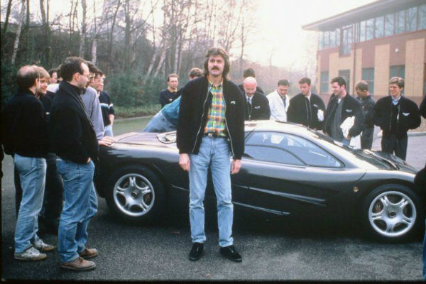 Gordon Murray in front of the McLaren F1 XP1, December 23rd, 1992.