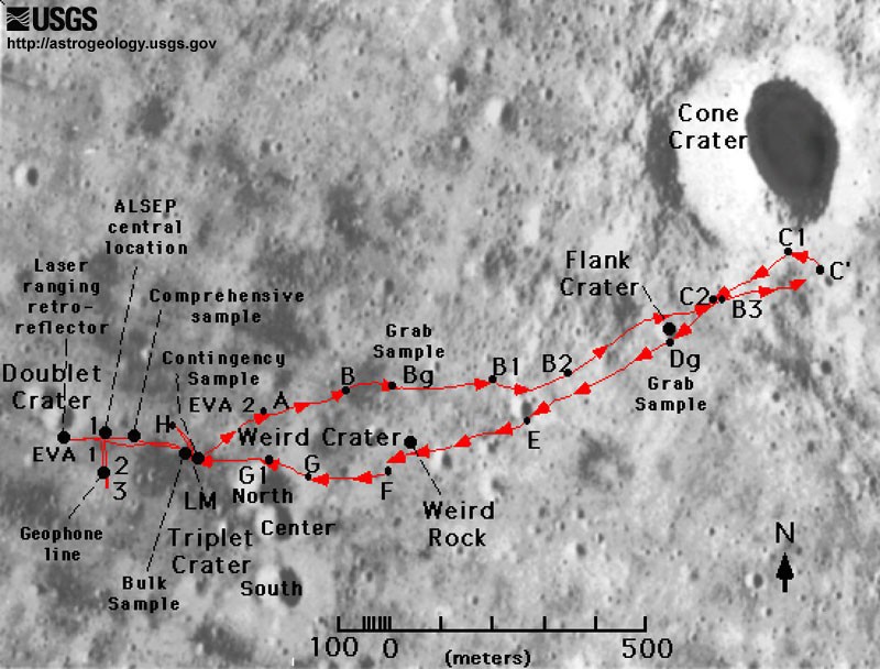 Apollo 14 EVA map