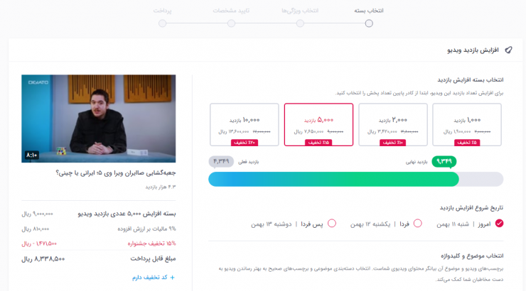 افزایش بازدید آپارات