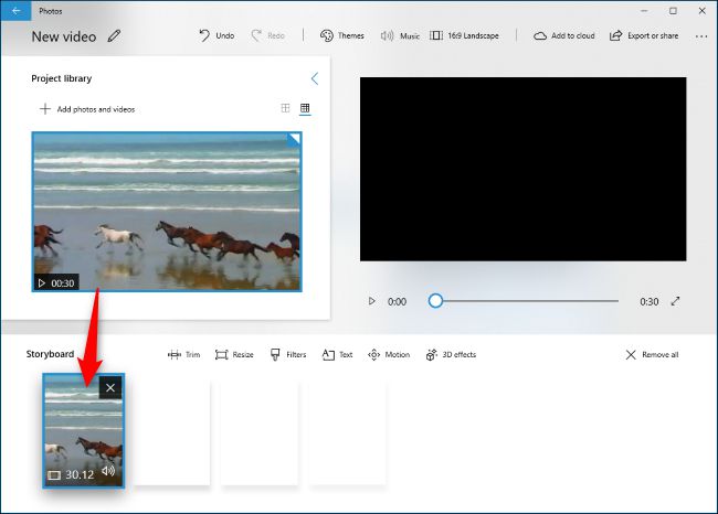 ویرایش فیلم با برنامه Video Editor