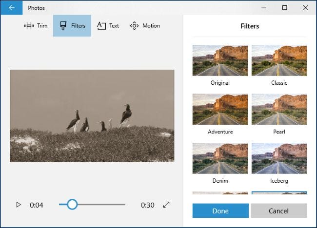 ویرایش فیلم با برنامه Video Editor