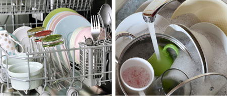 شستن ظرف با دست یا ماشین ظرفشویی