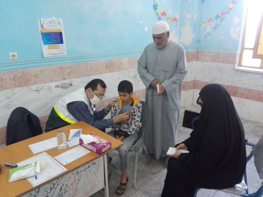 حضور تیم جهادگران سلامت بسیج جامعه پزشکی در شهر نخل تقی+عکس