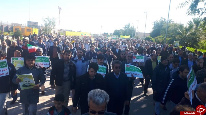 عکس‌ها و حاشیه‌های راهپیمایی ۲۲ بهمن ۹۸ در نقاط مختلف استان بوشهر