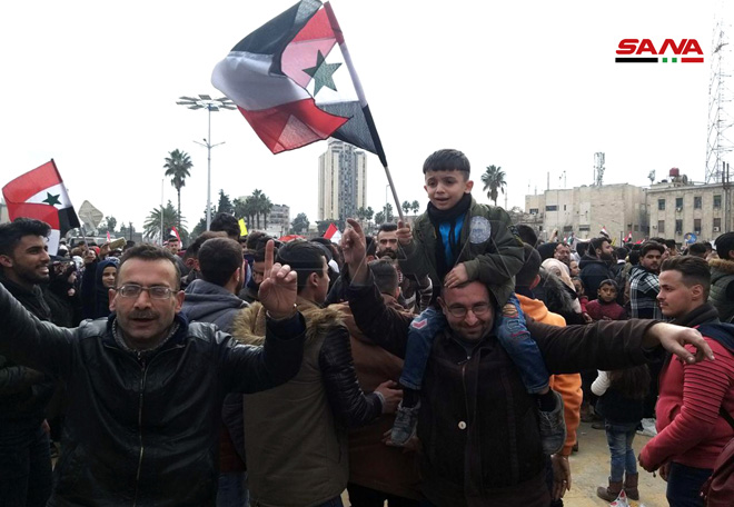 جشن و شادی مردم سوریه در پی آزادسازی حلب+ تصاویر