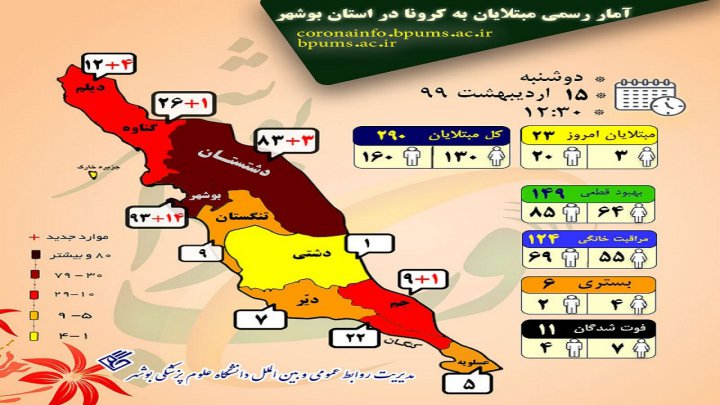 کرونا در بوشهر