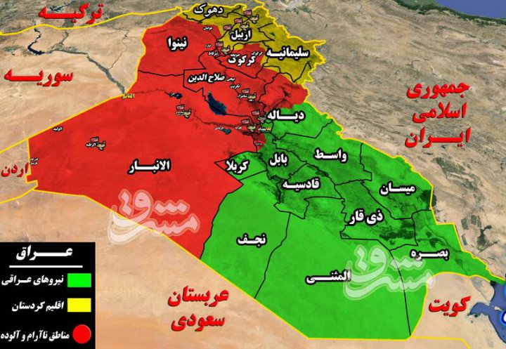 در حومه شهر «سامراء» چه می‌گذرد؟ / جزئیات عملیات پیش‌دستانه علیه داعش + نقشه میدانی و عکس