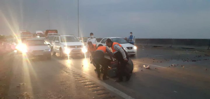 برخورد ۸ دستگاه خودرو در آزادراه قزوین - رشت