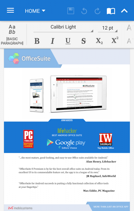 دانلود OfficeSuite 8 Pro برای اندروید /قدرتمندترین آفیس اندروید با پشتبانی از زبان فارسی و PDF