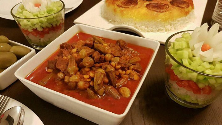 روش تهیه خورشت بامیه جنوبی با لپه