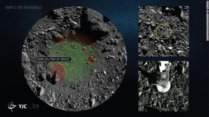 محل تماس فضاپیما با سطح سیارک