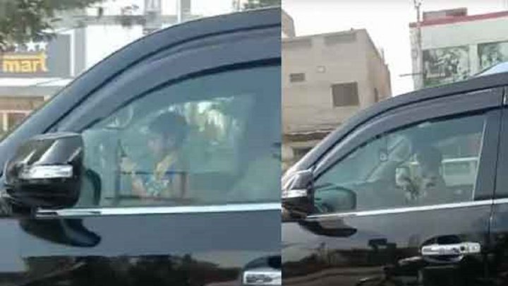 رانندگی کودک ۴ ساله با لندکروز در خیابان!