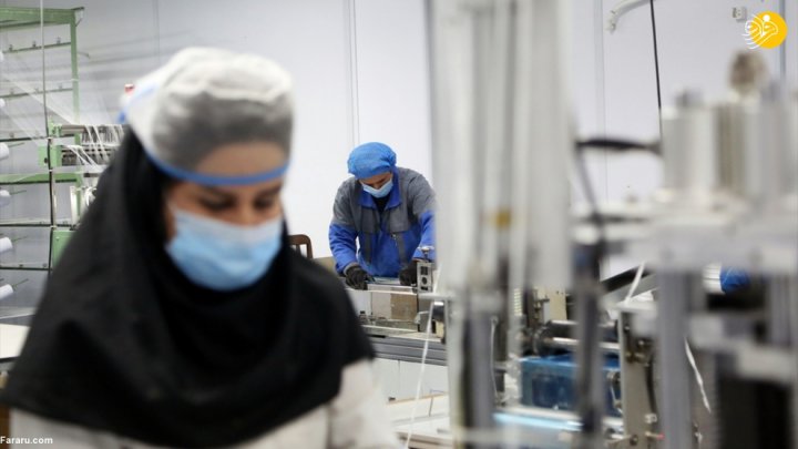 (تصاویر) گزارش رسانه خارجی از تولید ماسک در ایران