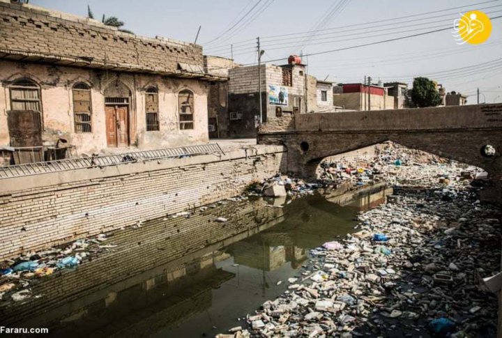 (تصاویر) وضعیت اسفناک آلودگی آب بصره