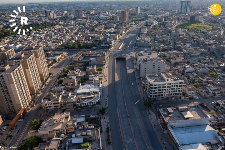 تصاویر هوایی از اربیل پس از مقررات منع تردد