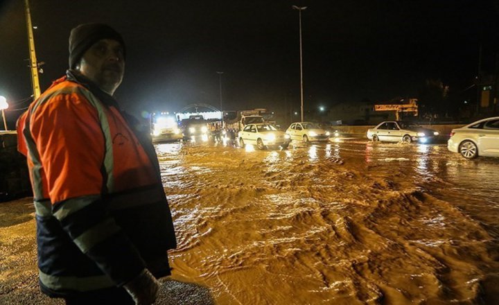 (تصاویر) سیلاب و آبگرفتگی در قم