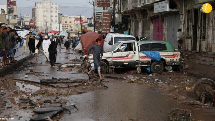 (تصاویر) سیل شدید در صنعاء