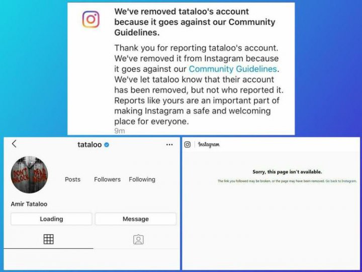 صفحه اینستاگرامی تتلو مسدود شد
