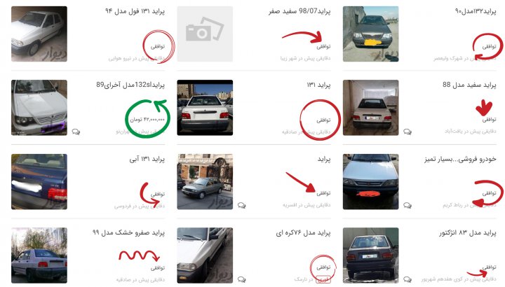 چرا در «دیوار» بیشتر آگهی‌های خودرو، قیمت «توافقی» دارند؟